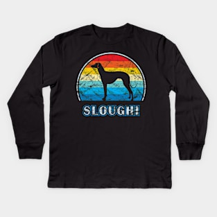 Sloughi Vintage Design Dog Kids Long Sleeve T-Shirt